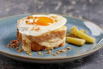 breakfast with fried egg and cheese