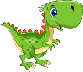 Cute baby dinosaur cartoon isolated on white background - 507026593