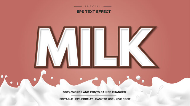 Milk text style, Editable text effect