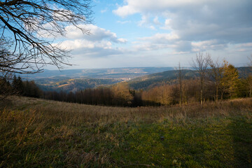 Beautiful view from the hiking trail. Panorama