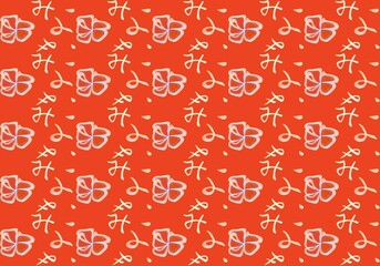 シームレスな和柄のパターン　みなも　赤