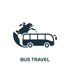 Bus Travel icon. Monochrome simple Travel icon for templates, web design and infographics