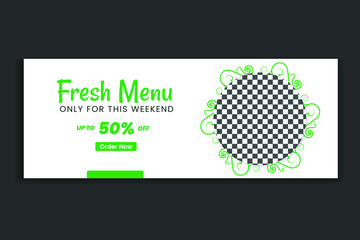 social media template restaurant web banner food menu cover design