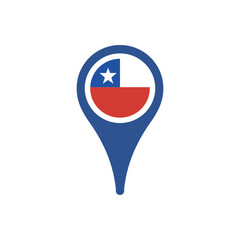 Obraz premium Colour icon for Chile Flag Map