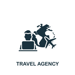 Travel Agency icon. Monochrome simple Travel icon for templates, web design and infographics