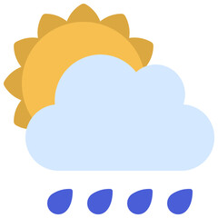 Sun Behind Rain Cloud Icon