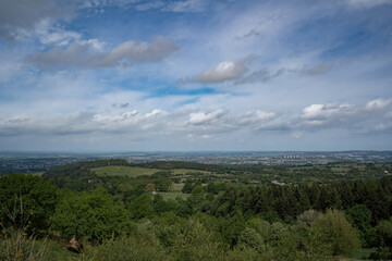 Fototapeta na wymiar Aerial view of the West Midlands from the Clent Hills in Worcestershire
