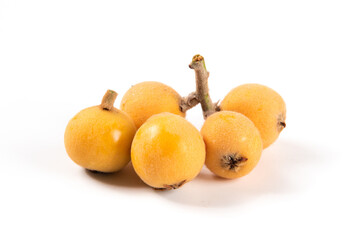 loquat fruit isolated on white background