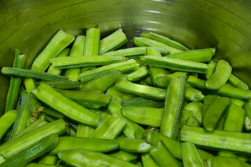 Fresh green organic cluster (guvar) beans vegetable