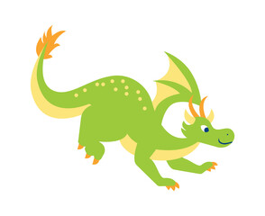 Cute dragon. Fairytale amphibian. Vector illustration