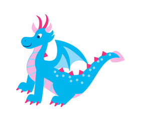 Cute dragon. Fairytale amphibian. Vector illustration