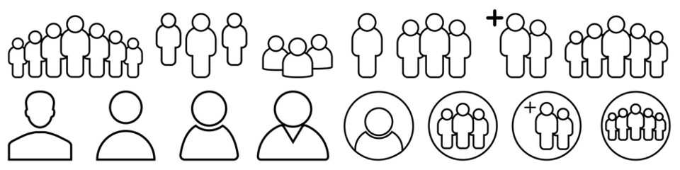 Man vector icon set. person illustration sign collection. user symbol. female logo.