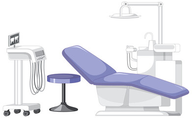 Dental chair on white background