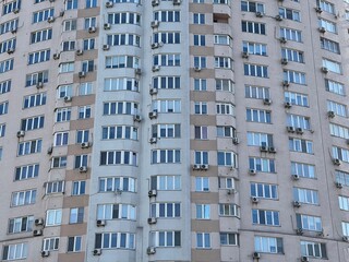 Apartment building with many windows