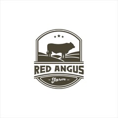 Cow Cattle Angus Ox Logo Design Vector Image