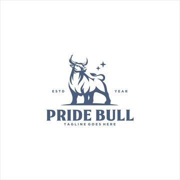 Bull Cow Logo Design Vector Image