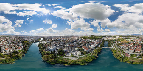 Aerial panoramic view of Manavgat, Turkey