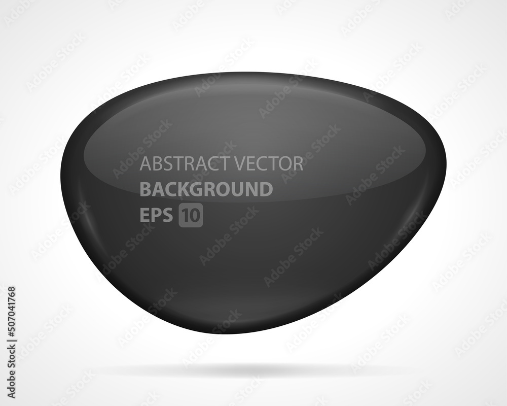 Wall mural abstract liquid plate vector template background. black figure with futuristic surface. bright round