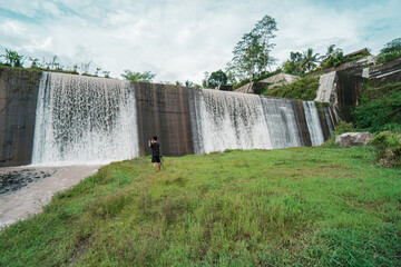 The sabo dam functions to stem the flow of cold lava from this volcano in Nglumut, Magelang,...