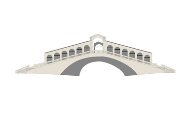 rialto bridge with white background