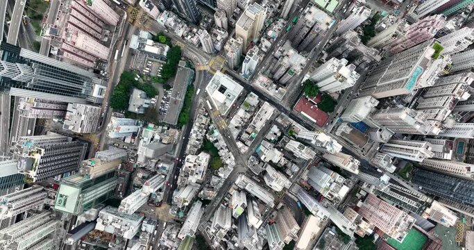 Sheung Wan, Hong Kong Top view of Hong Kong compact city life