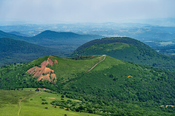 Regional Park of the Auvergne Volcanoes, view of the volcanoes of the Puy de Dome chain, close-up.