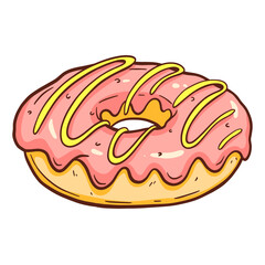 Hand drawn vector illustration - tasty donuts Sketch. Sweet desserts