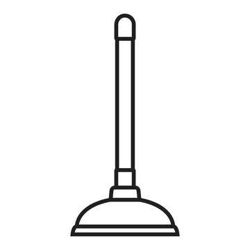 recommend clip art: outline plunger isolated on white background