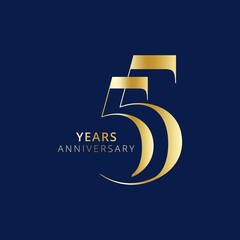 55 Years Anniversary Logo, Vector Template Design element for birthday, invitation, wedding, jubilee and greeting card illustration.