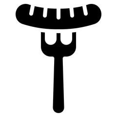 Grilled Sausage Fork Icon
