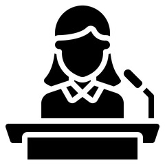 Female Candidate Podium Icon