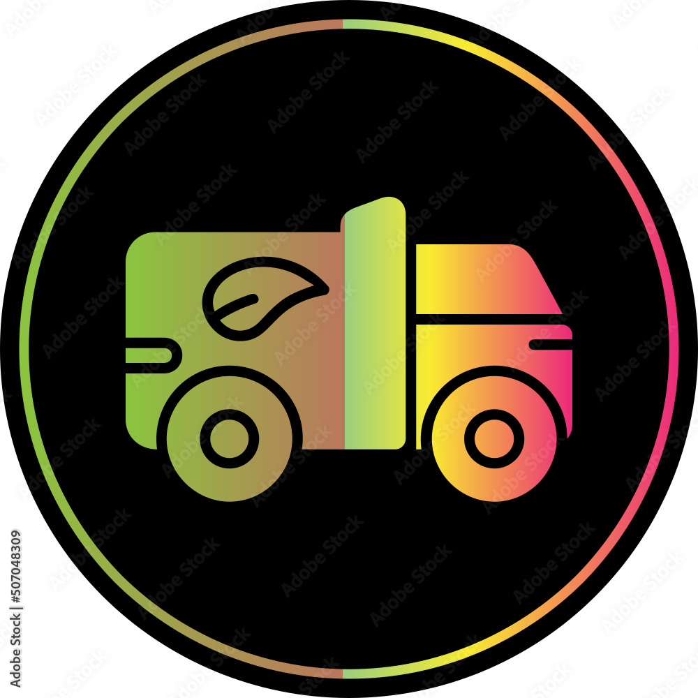 Sticker eco truck icon