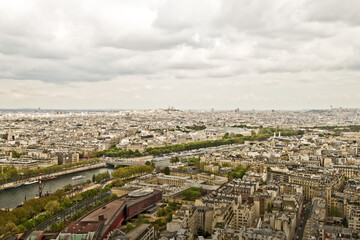 Top view of Paris from Eiffel tower