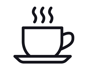 Cup of coffee or tea line art icon