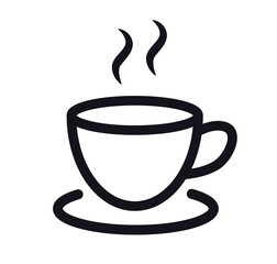 Hot drink cup line art icon