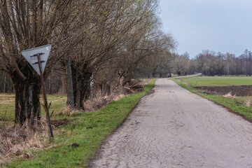 Road on a countryside, Wegrow County, Masovia region of Poland