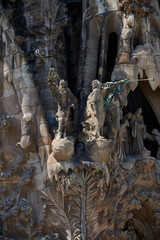 Fototapeta na wymiar Vista de detalle de la Sagrada Família de Barcelona