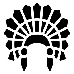 Native Indian Headdress Icon - obrazy, fototapety, plakaty