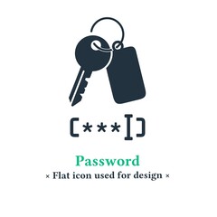 Password icon vector isolated on a white background.  password symbols for web and mobile applications.