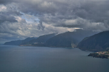 Fototapeta premium Beautiful wild coast view near Porto Moniz and Seixal in Madeira Island, Portugal