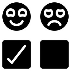 Tick Happy Box Icon