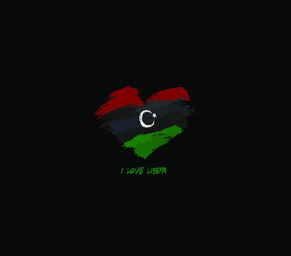 Libya grunge flag heart for your design
