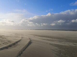 Sandstorm on the beach of Texel, the Netherlands.