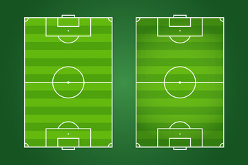 Football field flat design, Soccer field graphic illustration, Vector of football court and layout.