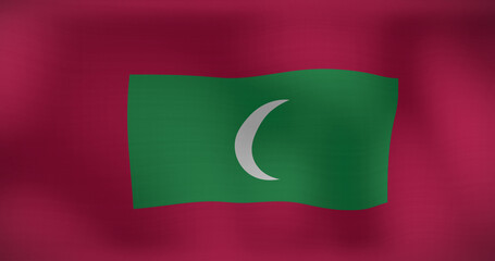 Image of waving flag of maldives