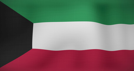 Image of waving flag of kuwait