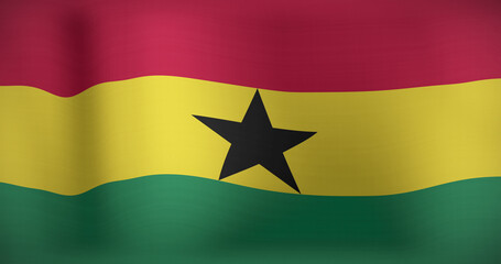 Image of waving flag of ghana