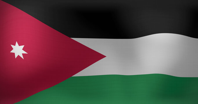 Image of waving flag of jordan