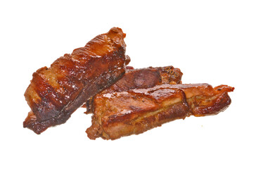 fried meat isolated on white background