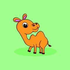 cute baby camel cartoon character 